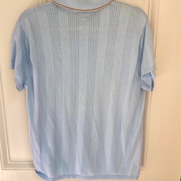 Guess Sky Blue Textured Polo Shirt - Picture 3 of 4